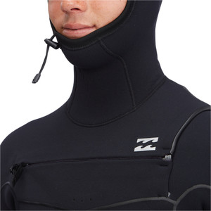 2023 Billabong Mens Furnace 5/4mm Chest Zip Hooded Wetsuit F45M02 - Black